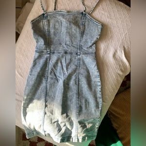 90s acid wash jeans mini dress